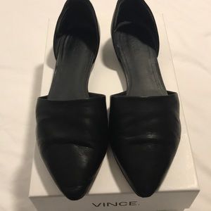 Vince Black Leather Nina Flats